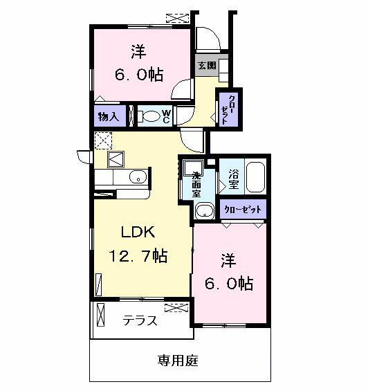ツールマレーI(2LDK/1階)の間取り写真