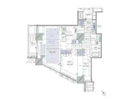 品川タワーレジデンス(2LDK/11階)の間取り写真