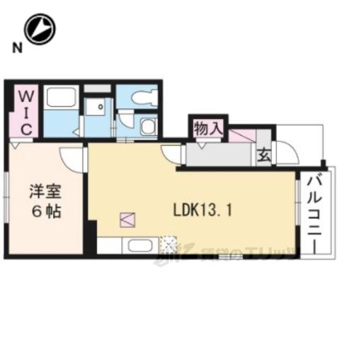 クレール聖徳C(1LDK/1階)の間取り写真
