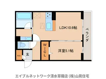 D CREST 中之郷2丁目(1LDK/1階)の間取り写真