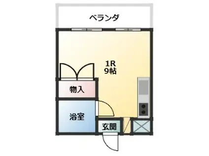 トーマスマンション志真志(ワンルーム/2階)の間取り写真