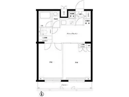 ルーブル中野坂上弐番館(2DK/4階)の間取り写真