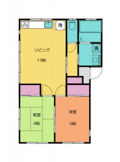 ビューパレー・MS(2LDK/1階)の間取り写真