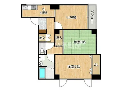 アメニティ(2LDK/6階)の間取り写真