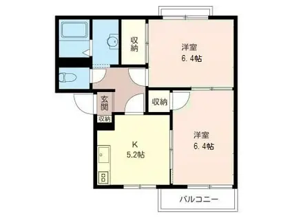 リベラルセトB(2K/2階)の間取り写真