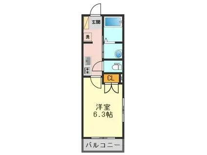 HOUSEKUL KT2(1K/2階)の間取り写真