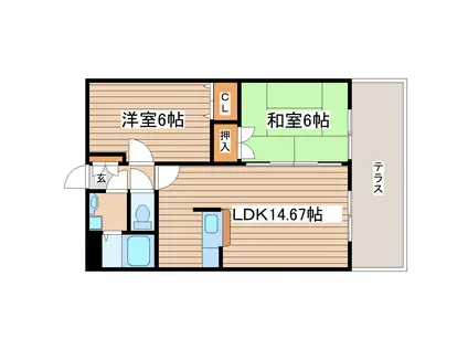 MSKコートII(2LDK/3階)の間取り写真