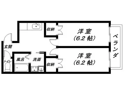 アースフィールドマンション安土(2K/2階)の間取り写真