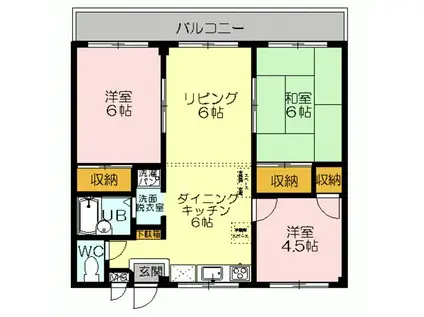 レックハウス ナガトウ B棟(3LDK/2階)の間取り写真