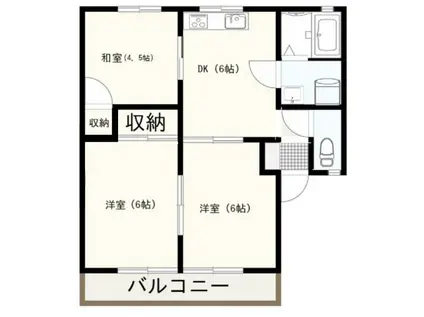 アルブル(3DK/2階)の間取り写真
