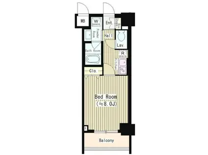 ベルヴュコート立川(1K/6階)の間取り写真