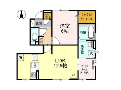 ラークヒル(1LDK/1階)の間取り写真