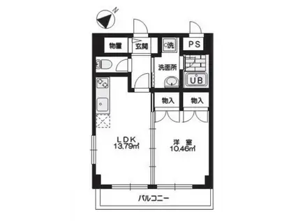 トラットリア(1LDK/4階)の間取り写真