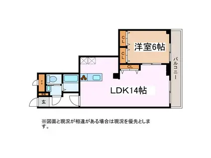 宮坂中央ビル(1LDK/3階)の間取り写真