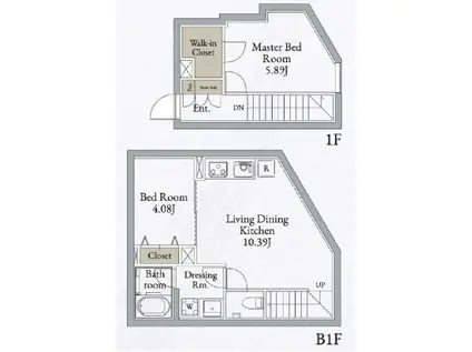 LIVEFLAT高田馬場(2LDK/1階)の間取り写真