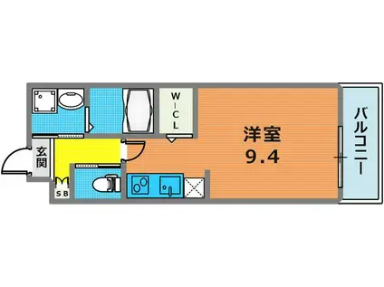 OCTA青木(1K/2階)の間取り写真