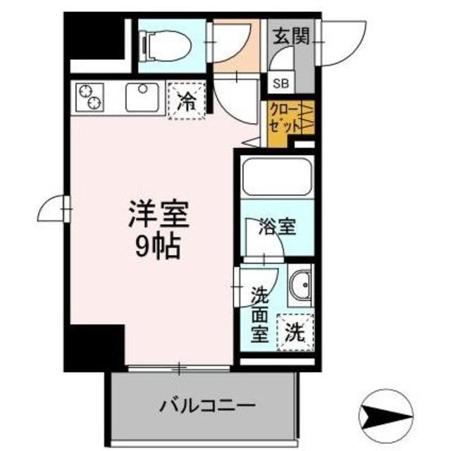 ディアーナ川崎大師(ワンルーム/5階)の間取り写真