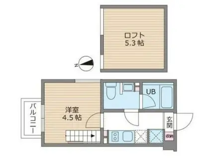 シャトレ生田緑地(1K/1階)の間取り写真