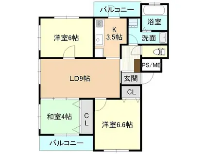 つくばエクスプレス 研究学園駅 徒歩9分 2階建 築17年(3LDK/2階)の間取り写真