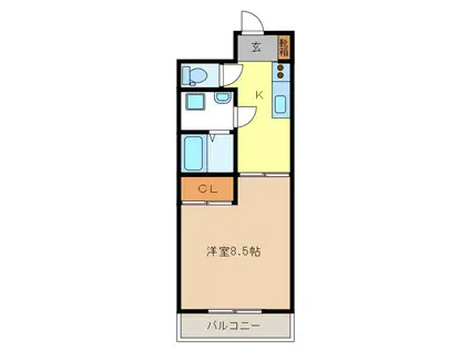 テルミニ21(1K/2階)の間取り写真
