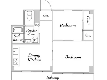 鶯谷富士パーム(2DK/6階)の間取り写真