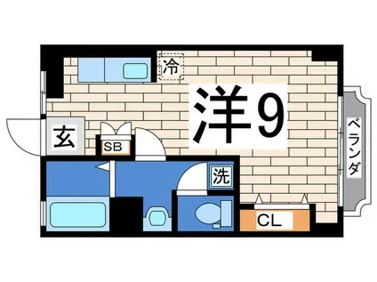 野毛山パーク・マンション(ワンルーム/1階)の間取り写真