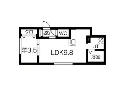 アンティーク(1LDK/4階)の間取り写真
