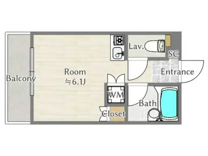 レジデンス久我山(ワンルーム/2階)の間取り写真