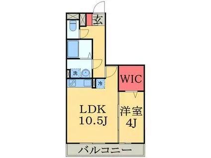 キャッスル桜木(1LDK/3階)の間取り写真