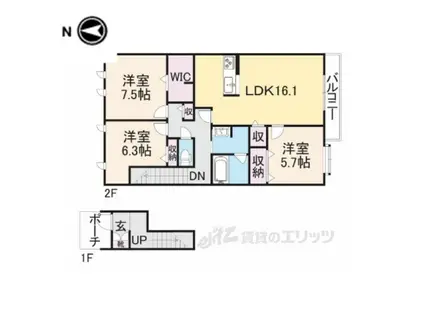 シャーメゾングランエスト(3LDK/2階)の間取り写真