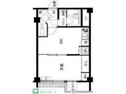 ベルモント北馬込(1DK/2階)の間取り写真