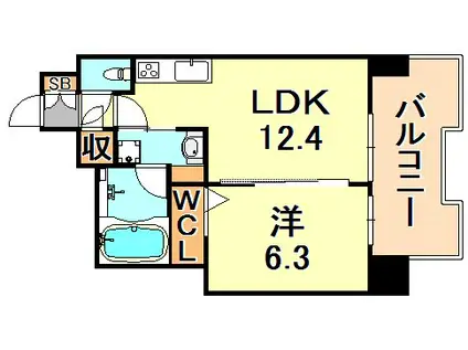 GENOVIA世田谷砧II(1LDK/3階)の間取り写真