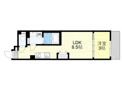 S-MOVE大阪鶴見(1LDK/4階)の間取り写真
