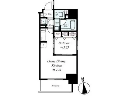 LC北浜(1LDK/8階)の間取り写真