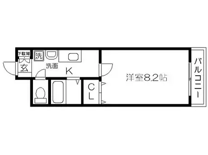 京都パレスサイド一条(1K/5階)の間取り写真