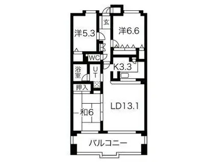 ローレルスクエア津南が丘壱番館(3LDK/2階)の間取り写真