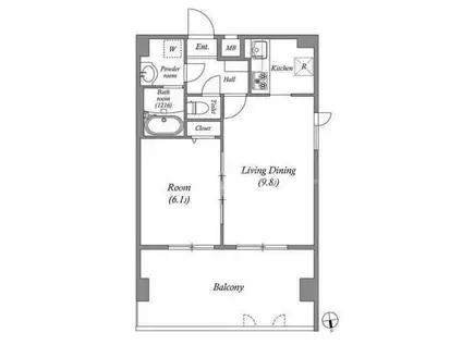 アーバハイツ六町環七北通(1LDK/5階)の間取り写真