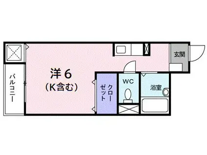 シルフィード(ワンルーム/2階)の間取り写真