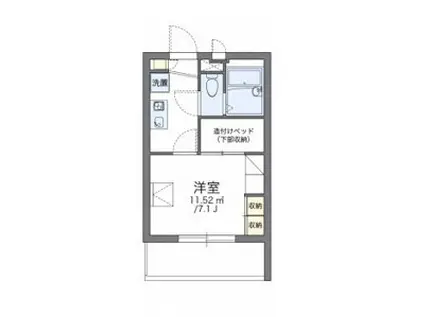 レオパレスリベール(1K/1階)の間取り写真