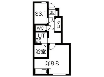 M&T神町北I(1SK/1階)の間取り写真