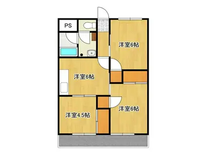 レジデンスひろ(3DK/1階)の間取り写真