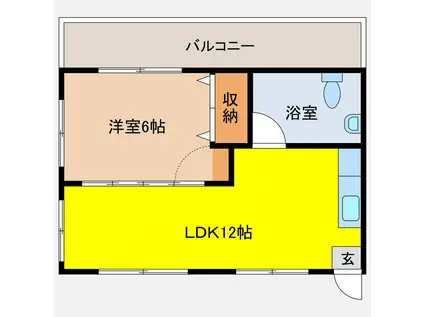 コーポ宮里(1LDK/4階)の間取り写真