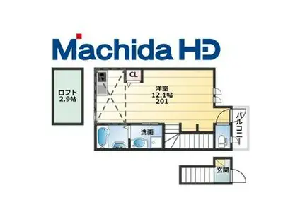 あんしん南庄町08-1024(ワンルーム/2階)の間取り写真