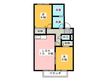 SUN.Y.M(2LDK/1階)の間取り写真