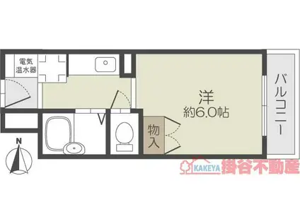 スチューデントパレス茨木(1K/2階)の間取り写真