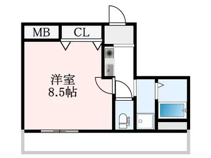 サンコークレアール(1K/6階)の間取り写真