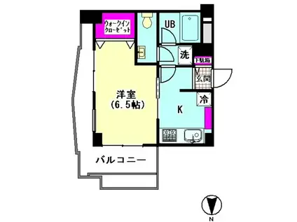 クリンライフハイツ(1K/5階)の間取り写真