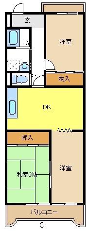 ピュア五反田(3LDK/2階)の間取り写真