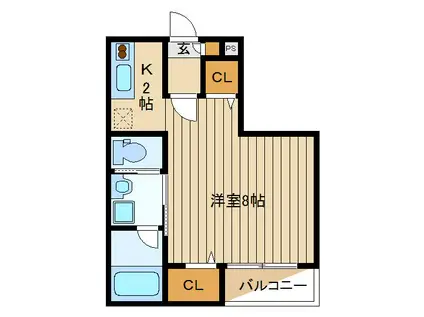 コンフォーティア上石神井(1K/2階)の間取り写真