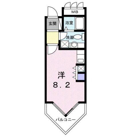 アーバンケティーズ(ワンルーム/2階)の間取り写真